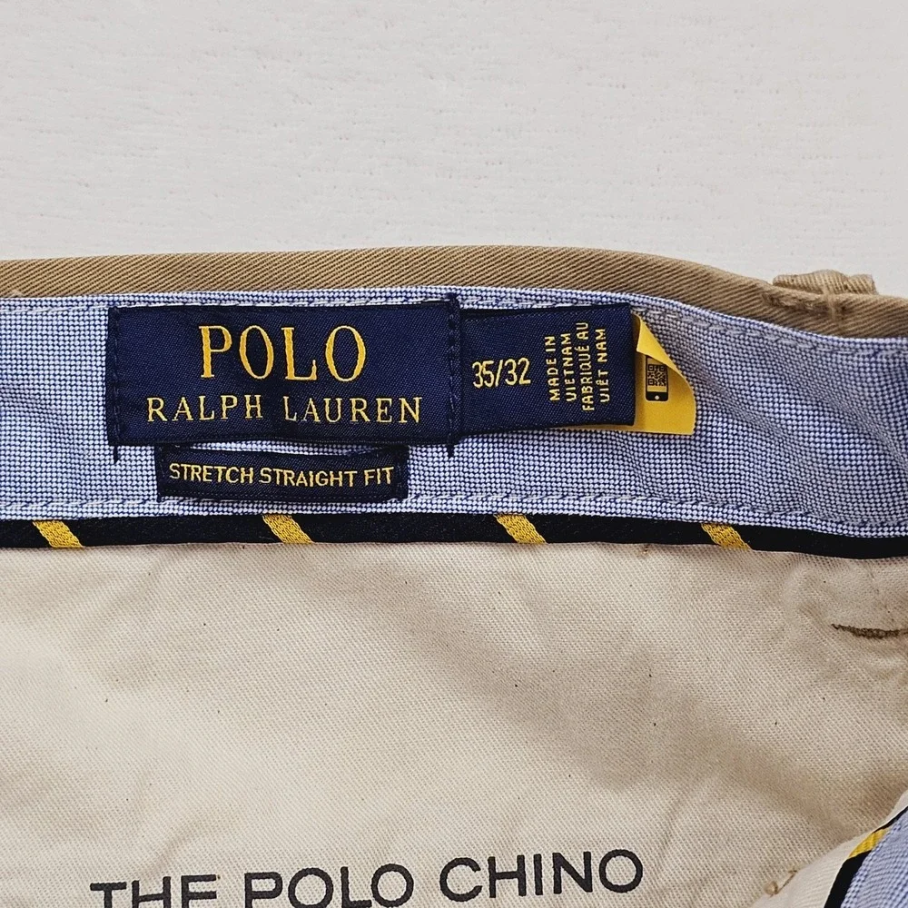 Polo Ralph Lauren Pants‎ Mens 35W 32L Khaki Chino Classic Twill Straight Stretch
